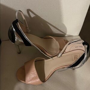 Women's Silver and Tan Heels